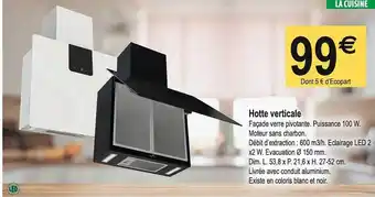 Tridôme Hotte verticale offre