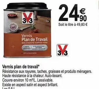 Tridôme Vernis plan de travail v33 offre