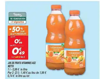Netto Jus de fruits vitamiens ace netto offre