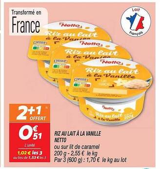 Netto Riz au lait à la vanille netto offre