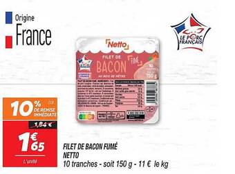 Netto Filet de bacon fumé netto offre