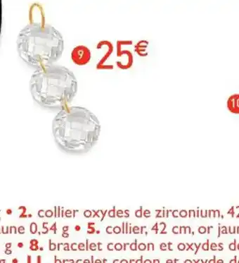 E.Leclerc Bijoux Pendentif oxydes de zirconium or jaune offre