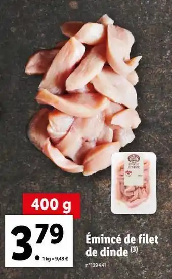Lidl Filet de dinde offre