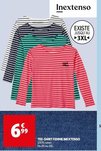Auchan Tee-shirt femme inextenso offre