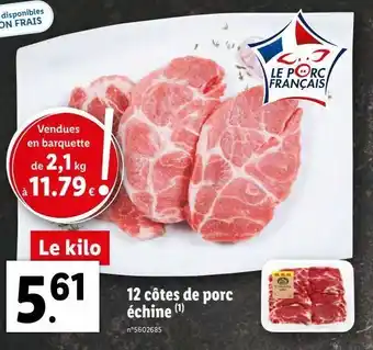 Lidl Côtes de porc offre