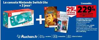 La console switch lite + 2 jeux code in a box