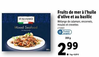 Lidl Fruits de mer offre