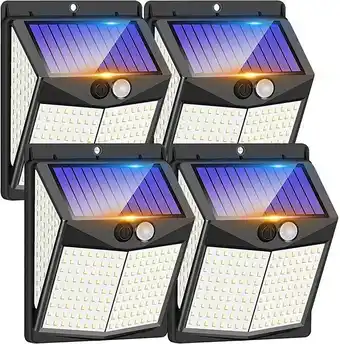 Amazon Lampes solaires extérieures, 238 led lampes solaires de sécurité et 3 modes détecteur de mouvement grand angle 270° lampes... offre