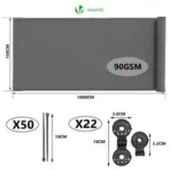 E.Leclerc Brico Vounot brise vue occultant en hdpe 90g/m² 1.5x10m avec attaches de fixation gris offre
