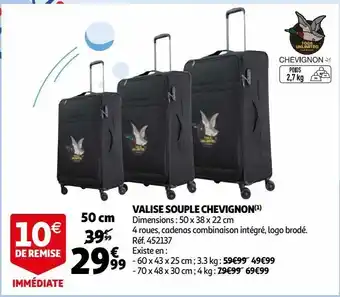 Auchan 50 cm valise souple chevignon offre