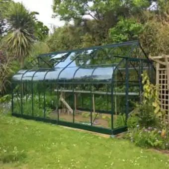 Gamm vert Serre en verre trempé supreme vert 11.4 m² + embase - halls offre
