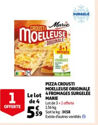 Auchan Pizza Crousti Moelleeuse Originale 4 Fromages Surgelée Marie offre