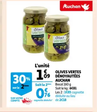 Auchan Olives Vertes Dénoyautées Auchan offre