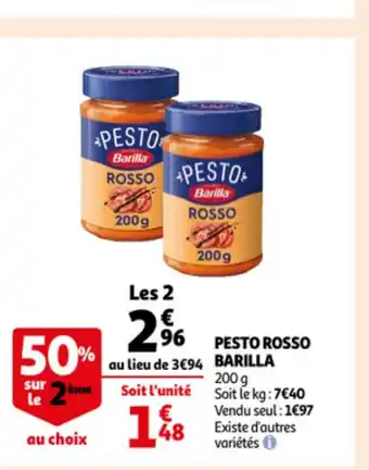 Auchan Pesto Rosso Barilla offre