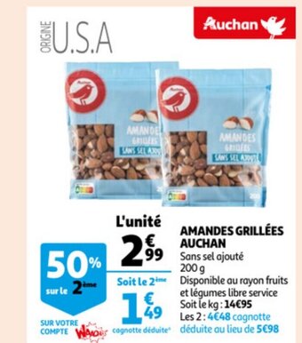 Auchan Amandes Grillées Auchan offre