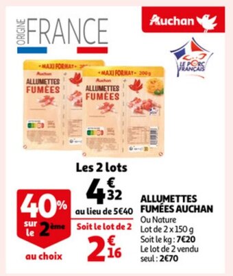 Auchan Allumettes Fumées Auchan offre