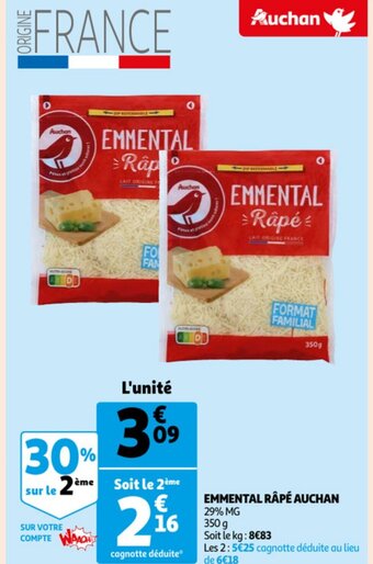 Auchan Emmental Râpé Auchan offre