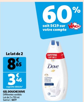 Auchan Gel Douche Dove offre