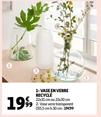 Auchan 1-Vase En Verre Recyclé offre