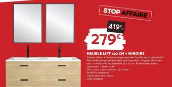 Bricomarché Meuble Lift 120 CM + Miroirs offre