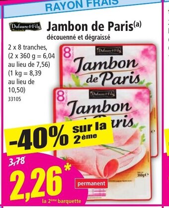 Norma Jambon De Paris offre
