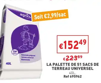 Trafic La Palette De 51 Sacs De Terreau Universel offre