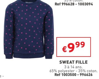Trafic Sweat Fille offre
