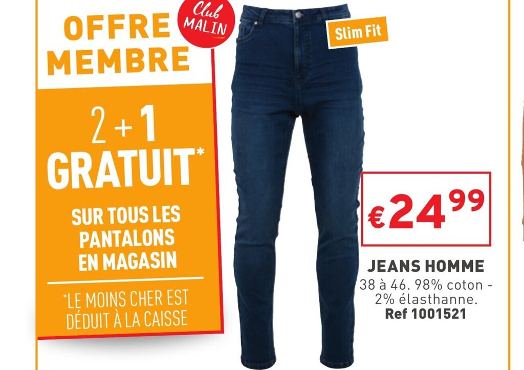 Promo Jeans Homme chez Trafic