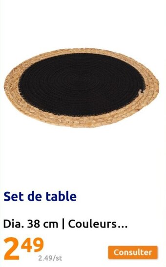 Action Set de table offre