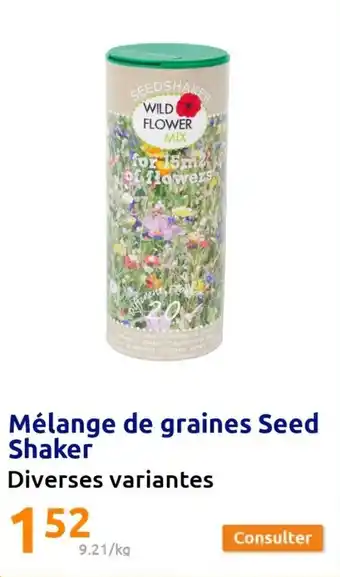 Action Mélange de graines seed shaker offre