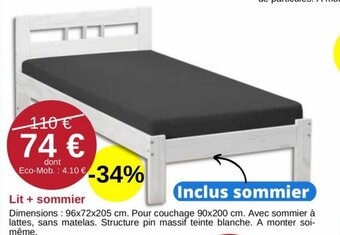 KREABEL Lit + sommier offre