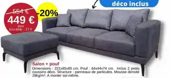KREABEL Salon + pouf offre
