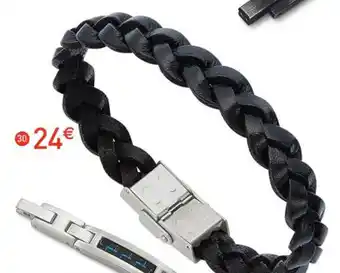 E.Leclerc Bijoux Bracelet acier et cuir offre