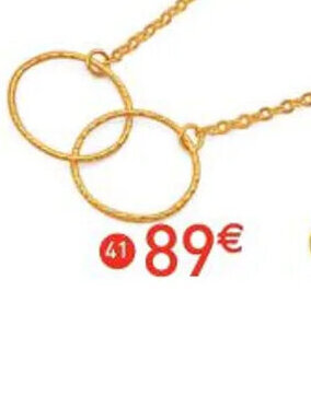 E.Leclerc Bijoux Collier, 42 cm, or jaune offre