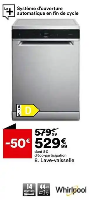 BUT Lave-vaisselle whirlpool offre