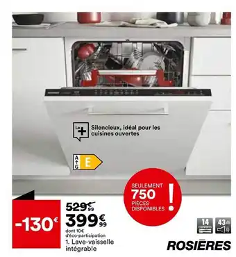 BUT Lave-vaisselle intégrable rosières offre