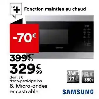 BUT Micro-ondes encastrable samsung offre