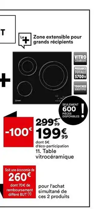 BUT Table vitrocéramique offre