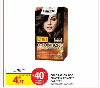 Coloration 800 châtain foncé (b) palette