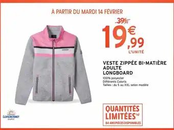 Intermarché Veste zippée bi-matière adulte longboard offre