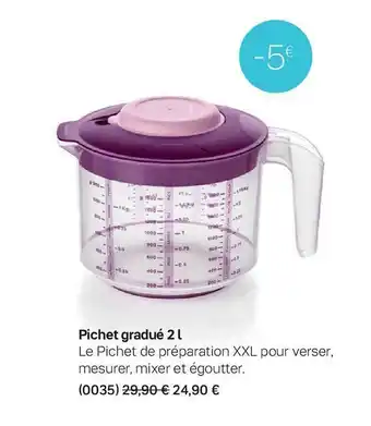 Tupperware Pichet gradué 2 l offre