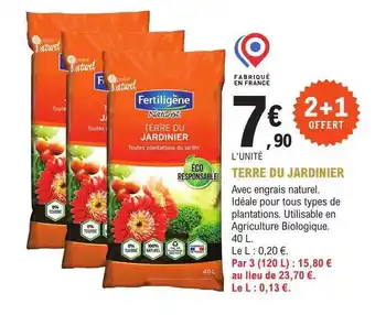 E.Leclerc Jardi Terre du jardinier 2+1offert offre