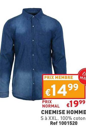 Trafic Chemise homme offre