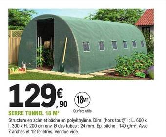 E.Leclerc Jardi Serre tunnel 18 m2 offre