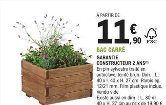 E.Leclerc Jardi Bac carré offre