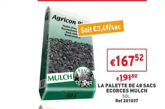 Trafic La palette de 48 sacs écorces mulch offre