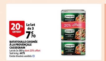 Auchan Ratatouille cuisinée à la provençale cassegrain offre