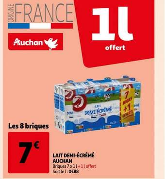 Auchan Lait demi-écrémé auchan offre