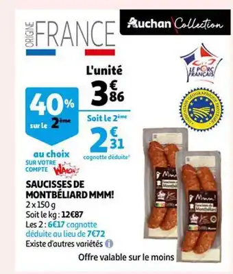 Auchan Saucisses de montbéliard mmm! offre