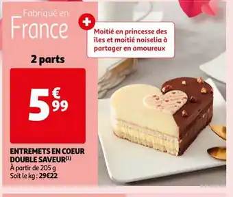 Auchan Entremets en cœur double saveur offre